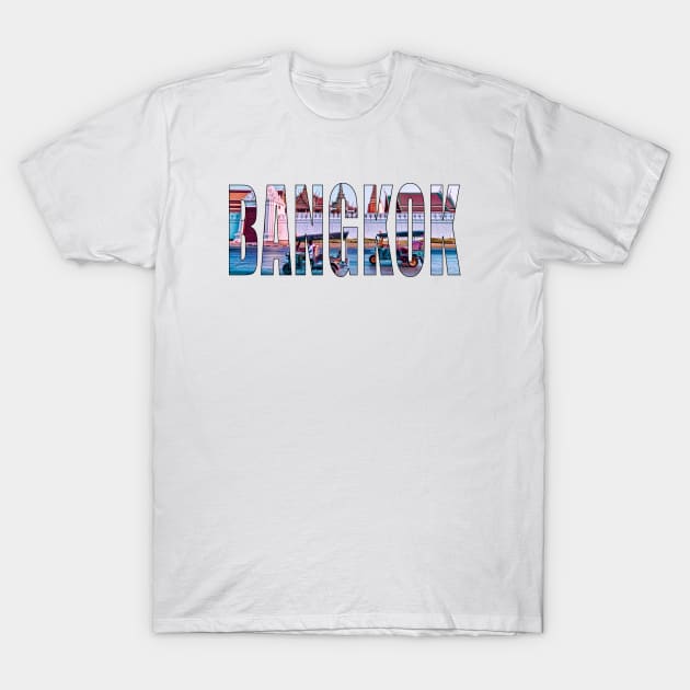 Bangkok Typography Graphic Image T-Shirt by VintCam